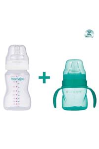 Mamajoo Kulplu Eğitici Bardak 160ml & Silver Biberon 250ml/yeşil