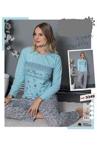 meynur moda Pamuklu Uzunkollu Pijama Takımı