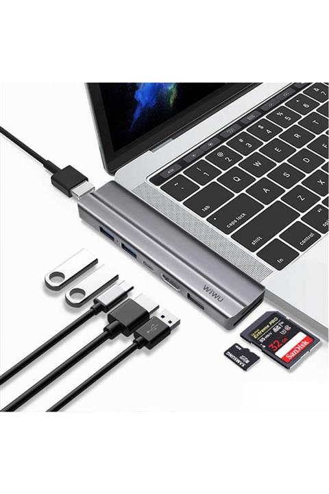 WIWU Macbook 12 Inç Retina Uyumlu 8 In1 Type-c Çoklayıcı