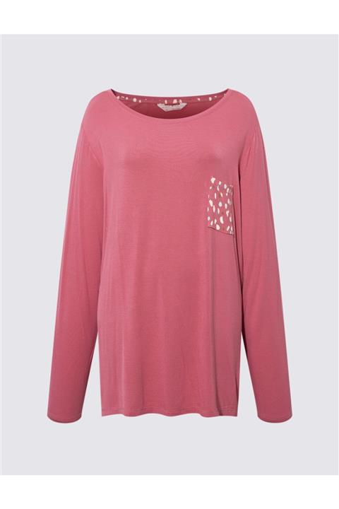 Marks & Spencer Cep Detaylı Uzun Kollu Pijama Üstü