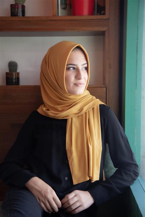 ELANS Penye Hazır Pratik Şal Eşarp Hardal