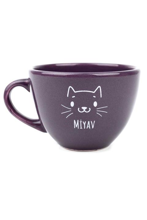 PALTO TASARIM Miyav Eflatun Parlak Fincan