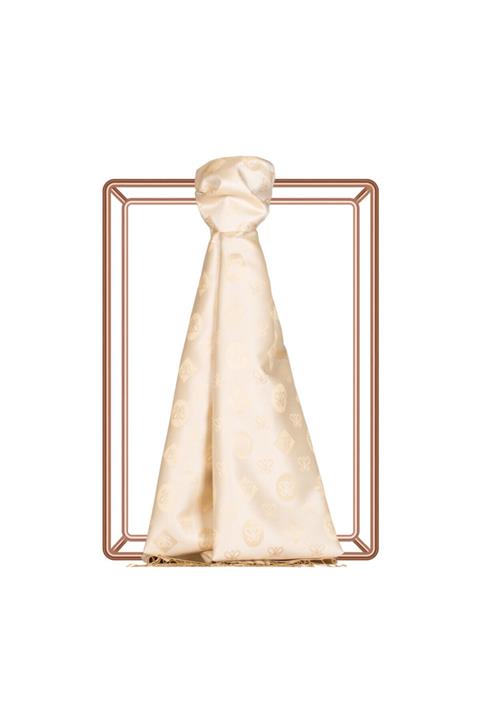 ipekevi Krem Monogram İpek Şal