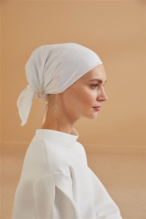 BAŞEL STORES 80*80 Iç Başörtü Şal Beyaz