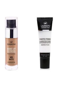 Gabrini Mat Fondöten - Professional Hd Matte Foundation 4 +  Makyaj Bazı - Foto Finish Primer Base