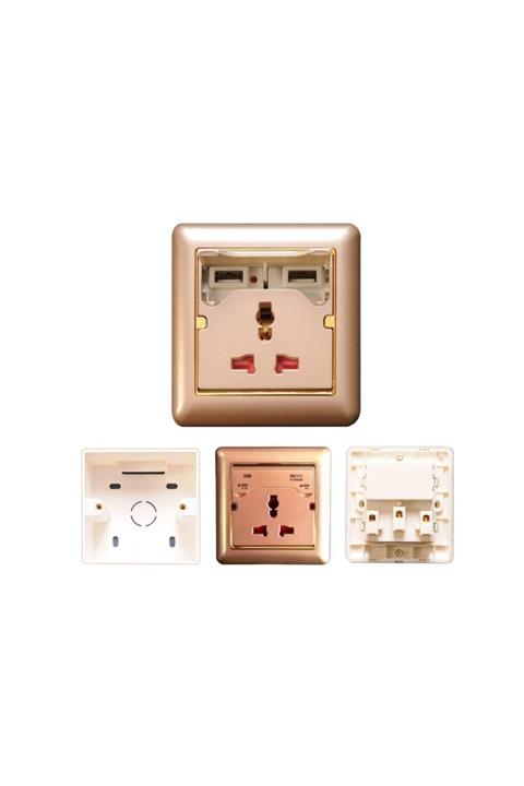 POLAXTOR Priz Çift Usb'li Telefon Şarjlı 5v 2a Gold Peace