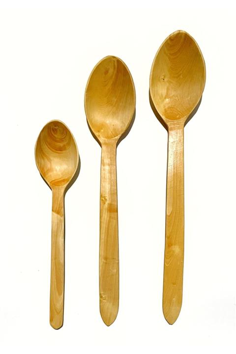Kitchen Mania 3 Parça Şimşir Kaşık Ahşap Kaşık Tahta Ağaç Kaşık