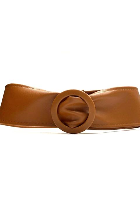 Fiori Kadın Kahverengi Kaplama Tokalı Kuşak Kemer