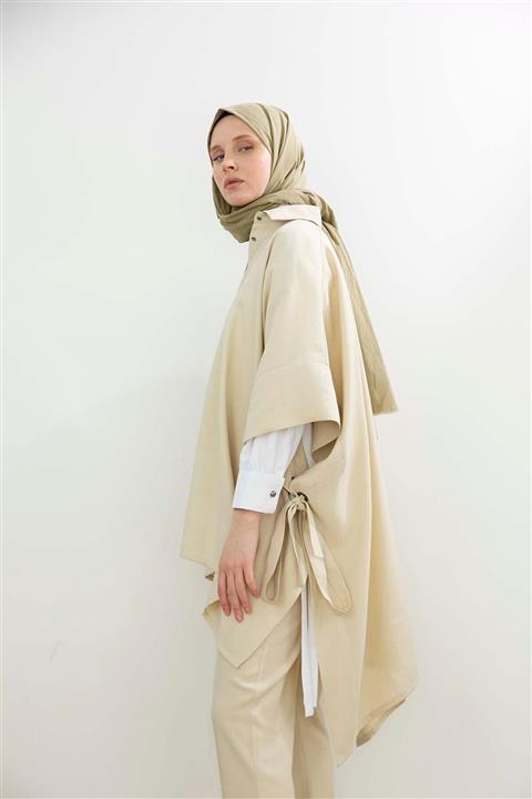 ALLDAY Kadın Taş Bağlama Detaylı Panço