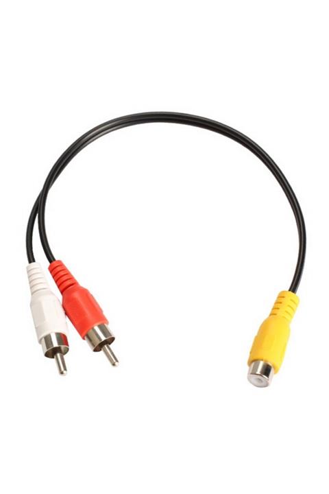WOZLO Anfi Y Kablo 2 Erkek Rca To 1 Dişi Rca Kablo