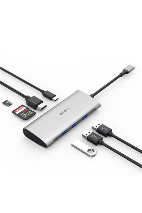 Apple Macbook 13.3' New Pro 2018 Wiwu Alpha 731hp Type-c Çoğaltıcı Ve Dönüştürücü Hub Src