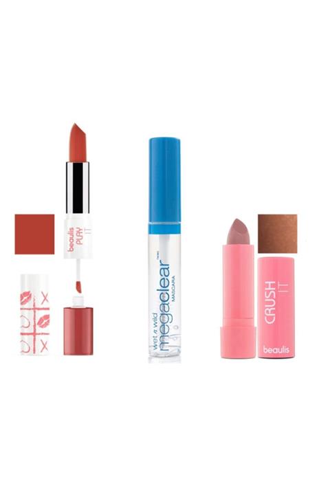 BEE BEAULİS Wet N Wild Mega Clear Maskara + Beaulis Crush It Ruj 105 + Beaulis Play It Çift Taraflı Ruj 533 Set