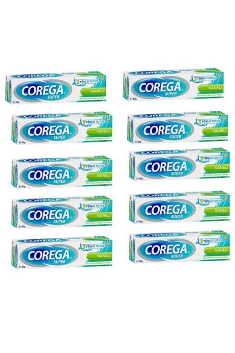 Corega Süper Naneli Krem Diş Protezi Yapıştırıcı 40 g 12 Adet