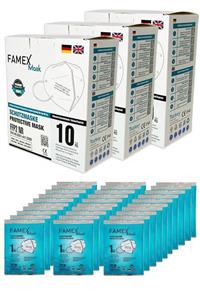 FAMEX Mask Ffp2 Nr 5 Katlı Tekli Steril Paketli Belgeli Medikal Maske 30 Adet Beyaz