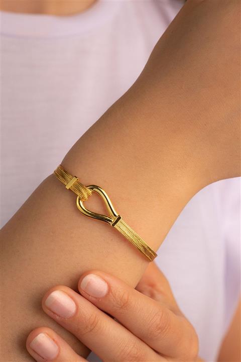 YAVUZ KUYUMCULUK Altın Trabzon Hasır Bileklik Damla Taşsız