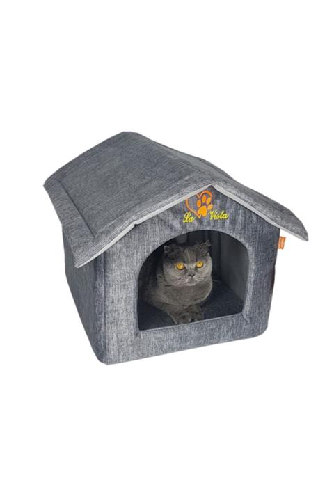 LAVİSTA Iç Mekan Kedi Köpek Kulübesi Küçük Gri