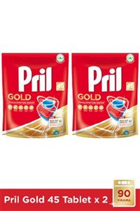 Pril Gold 90 Yıkama Bulaşık Makinesi Deterjanı Tableti (2 x 45'li Paket)