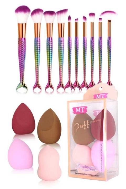 Makeuptime Balık Fırça Ve 4 Lü Armut Sünger Seti