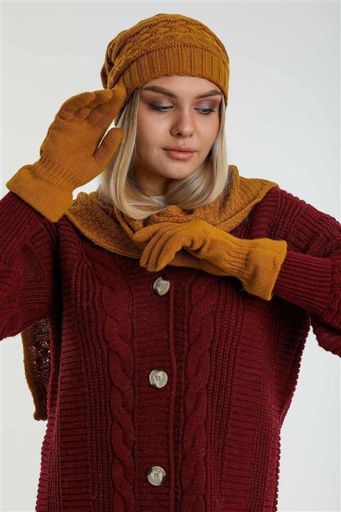 Mossta London Kadın Atkı Bere Eldiven Takımı