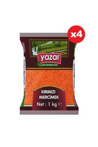 YAZAR Kırmızı Mercimek 1 Kg X 4 Paket