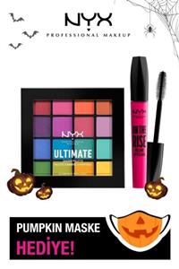 NYX Professional Makeup Ultimate Shadow Plaette Brights Göz Farı Paleti + On The Rise Volume Maskara + Maske Hediye