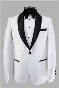 Gioberti Erkek Beyaz Slim Fit Damatlık