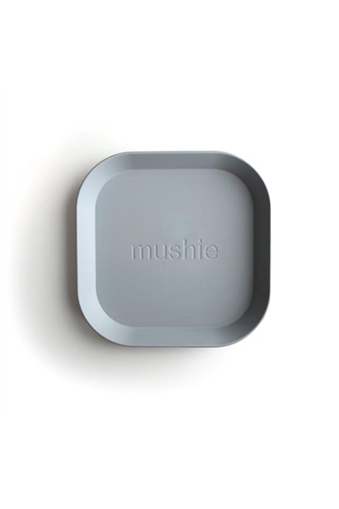 Mushie Dinner Plate Single Square Cloud- Kare Tabak Tekli Bulut Rengi