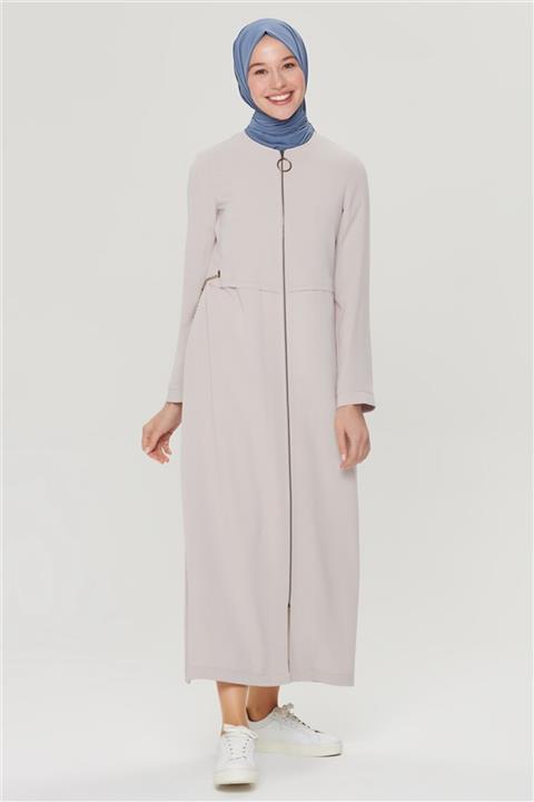 Armine Kadın Bej Zincir Detaylı Pardesü