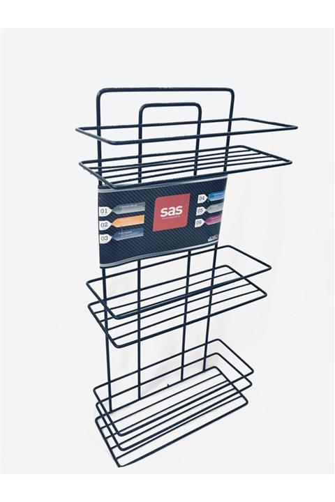 Sas Banyo Aksesuar Seti 3'lü Siyah , Ömür Boyu Paslanmaz Köşelik Duş Rafı Şampuanlık Siyah Tş-03