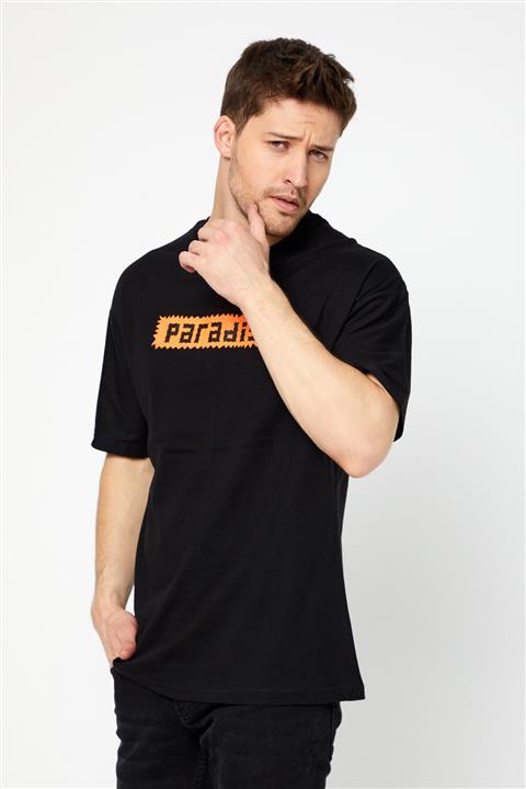 BACKMAN Unisex Paradise Yazılı Siyah Renk Oversize T-shirt