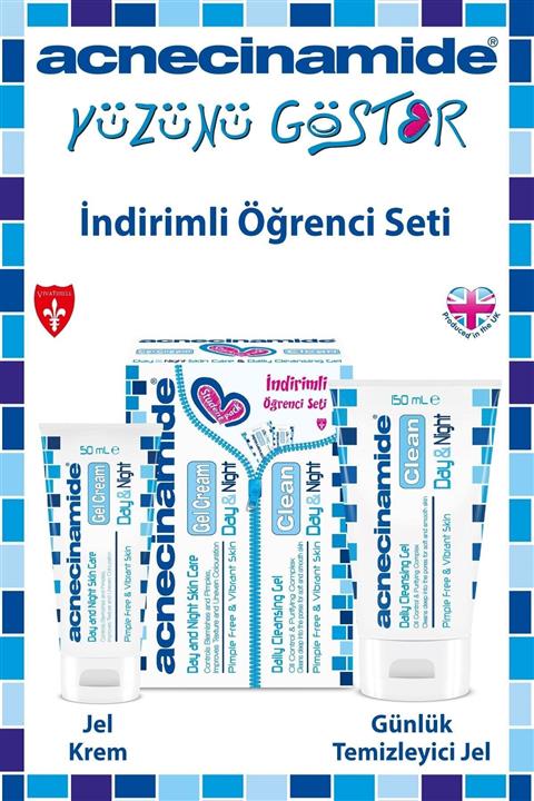 Acnecinamide Student Pack Yüz Temizleme Jeli Ve Jel Krem 150 Ml + 50 Ml 8692860121821