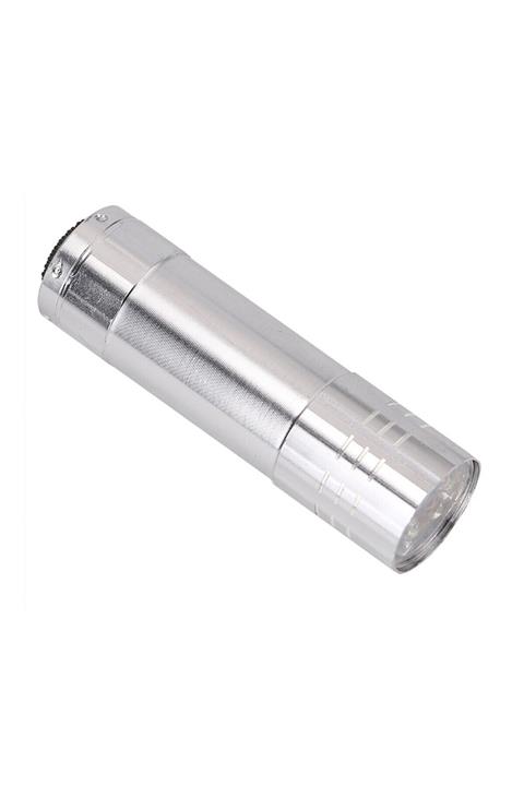 bimbambom 9 Led Metal Küçük El Feneri Gri, Taşınabilir Cep Feneri