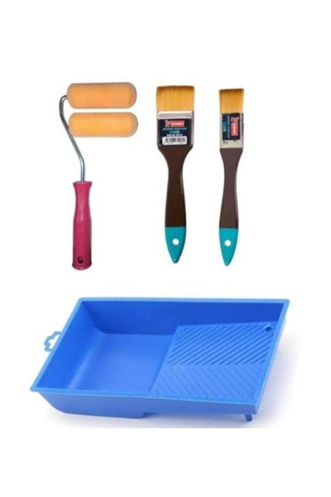 hobi market art Iz Bırakmayan Ipek Fırça Ve Kadife Rulo Boyama Seti