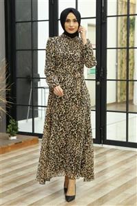 Feiza Collection Kadın Leopar Desenli Elbise