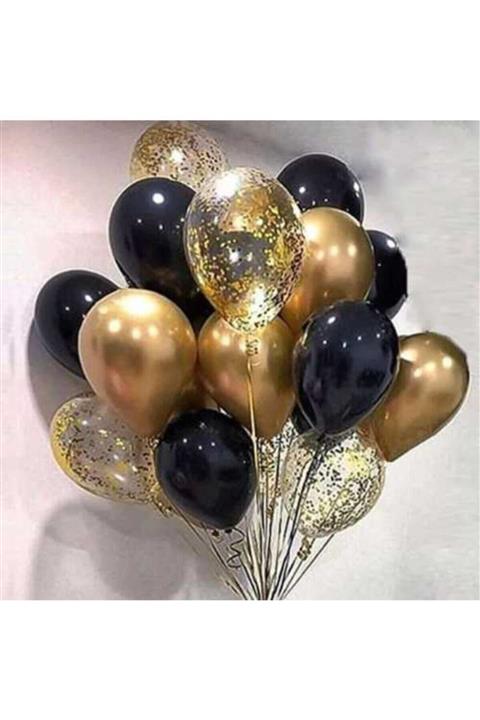 Parti dolabı Konfetili Şeffaf Balon Krom Balon Seti
