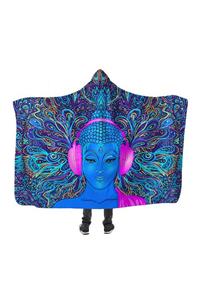 PASAJ HOME Colorful Buddha Unisex Kapüşonlu Battaniye