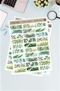 Funbou Şekilli Sticker Bant, Botanical / 2 Sayfa