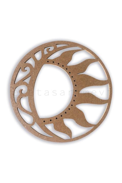 Ege Tasarım Evi 30cm Güneş Ay Kesim Boyanabilir Ham Mdf Pano