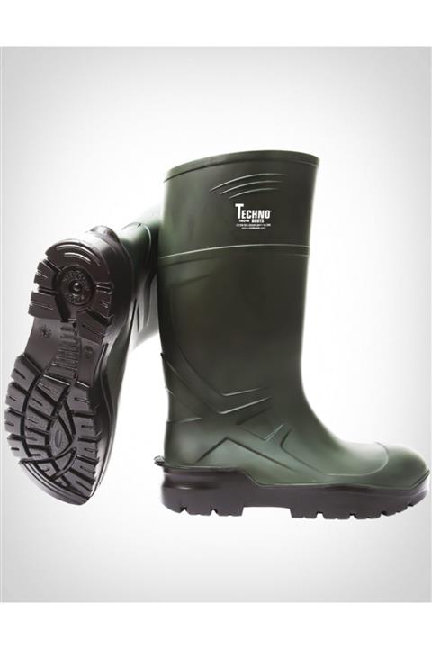 TECHNO BOOTS Çelik Burun Korumalı Iş Çizmesi-yeşil