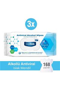 Deep Fresh Alkollü Antiviral Islak Mendil 3 x 56 Yaprak