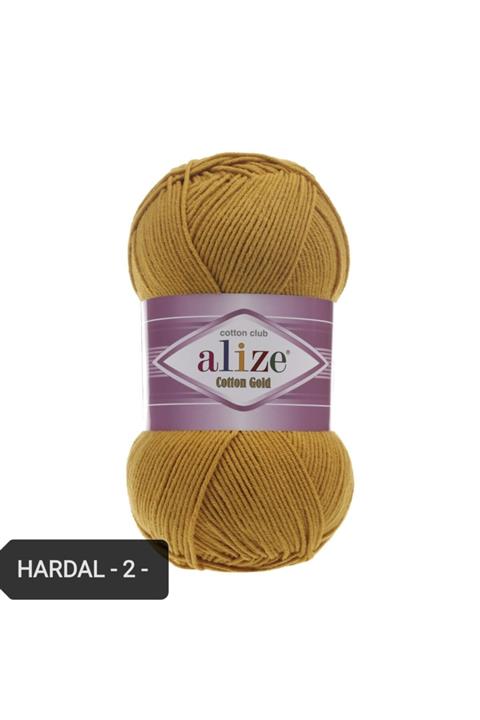 Alize Cotton Gold Amigurumi Ipi 100 gr El Örgü Ipi Renk Kodu-hardal-02-punch Ipi Pamuk Akrilik