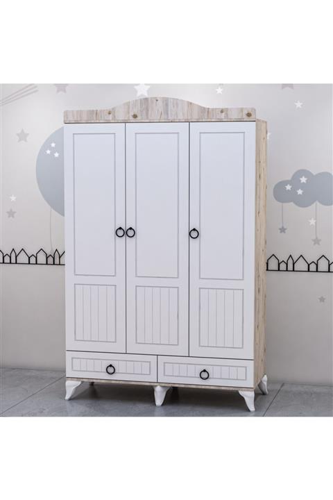 Garaj Home Sude Membran Country 3 Kapaklı Dolap Beyaz