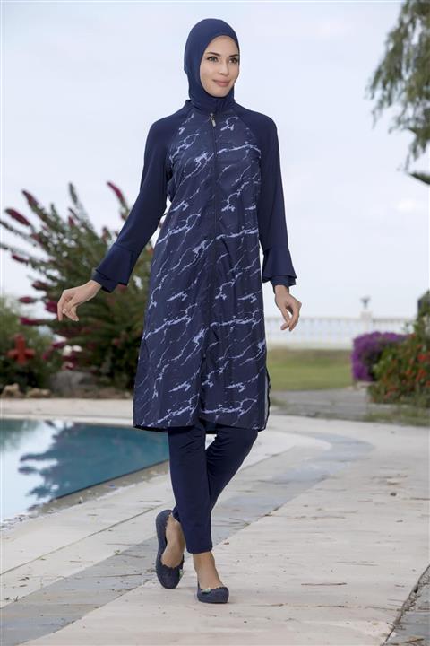Armes Kadın Lacivert Tam Kapalı Tesettür Mayo
