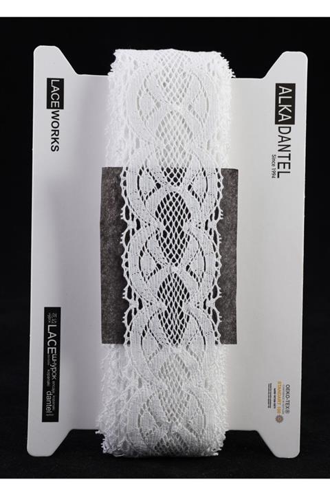 ALKA DANTEL Beyaz Merserize Kopanaki 10 Metre