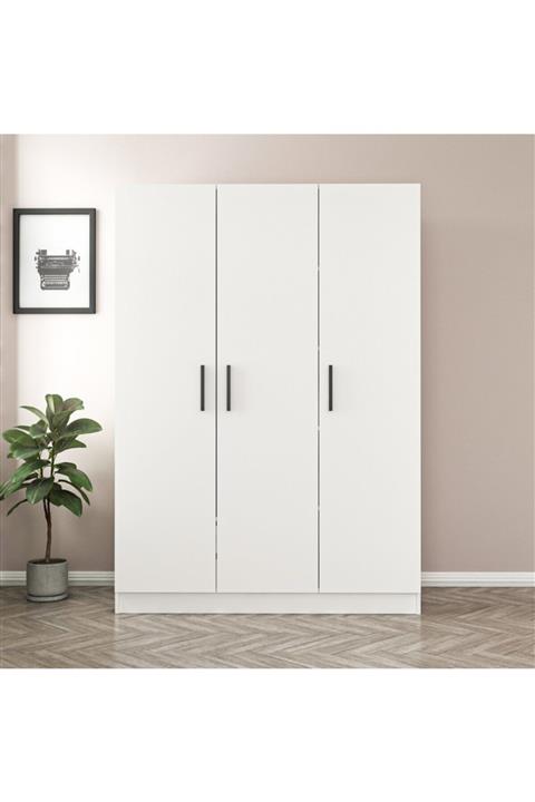 Minar Beyaz Kale 3 Kapaklı Zincir Dolap 210 x 135 x 57 cm