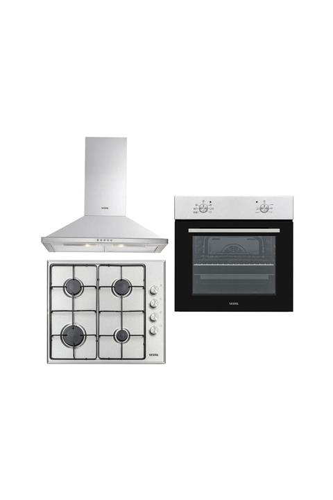 Vestel Inox 3'lü Ankastre Set (AF 5661 YX + AO-6004 YX + AD-6001 X)