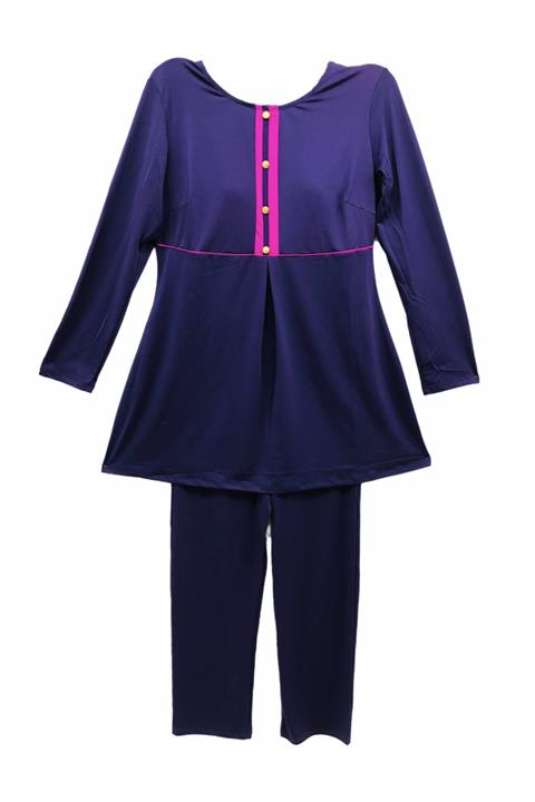 Armes Kadın Uzun Kollu Bisiklet Yaka Düğme Detaylı Likralı Haşema