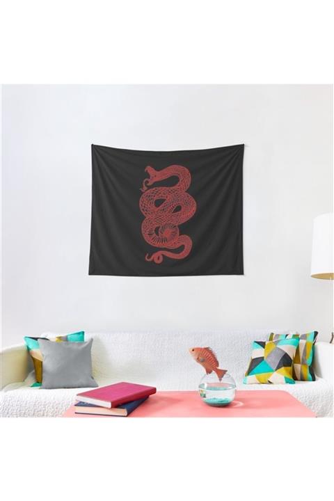 Trendiz Siyah Yılan Duvar Halısı