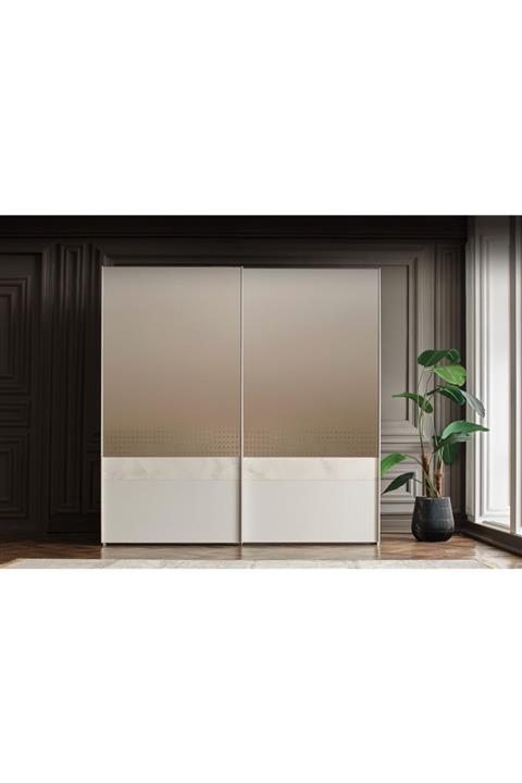 Enza Home Piedra 220 Cm Sürgü Kapaklı Gardrop Puantiyeli