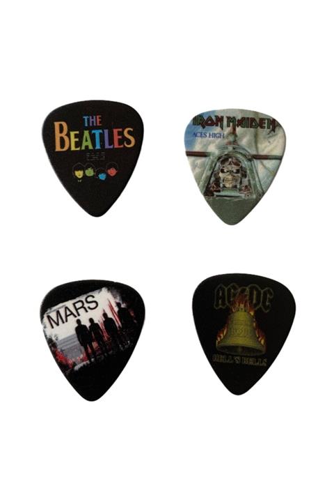 Tekin müzik Özel Baskılı Rock 0,70 mm Pena 4 Adet